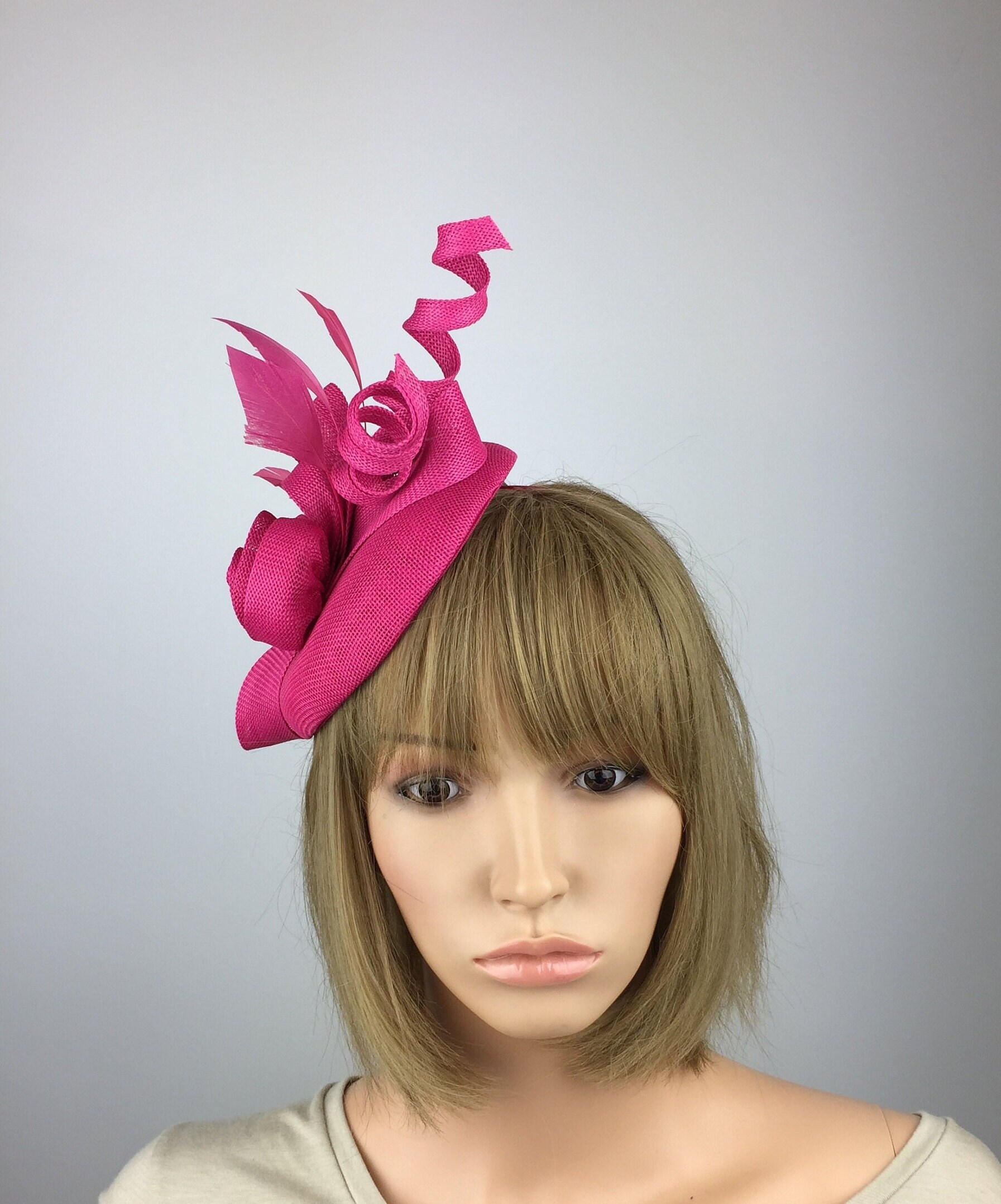 Pink Fascinator On Headband And Clip - Pretty Elegant 1