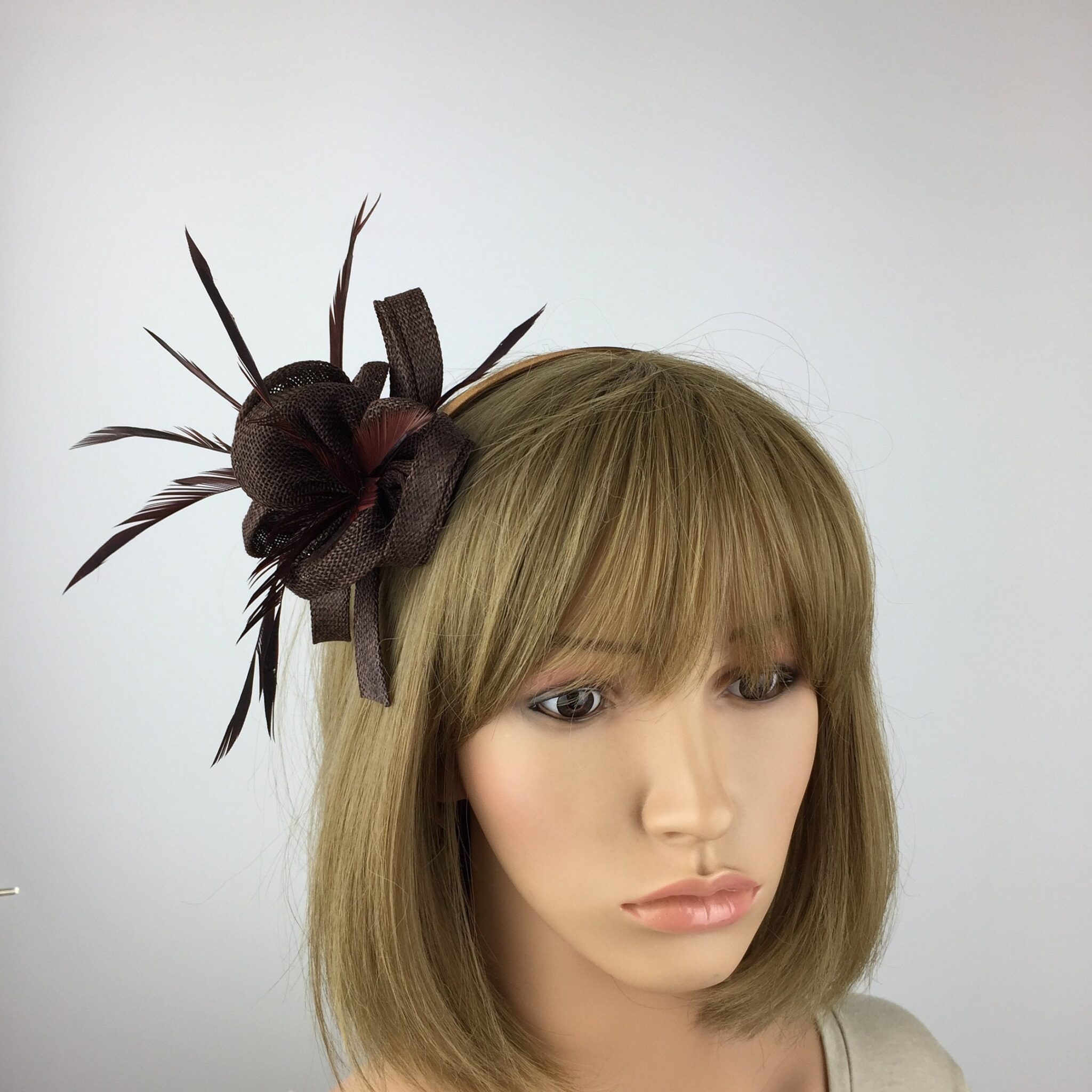 Brown Fascinator On Headband Gv;rt Y0 - Pretty Elegant 1