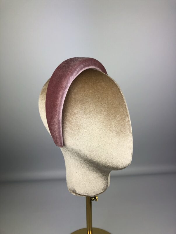 Blush Pink Velvet Padded Headband - Image 2