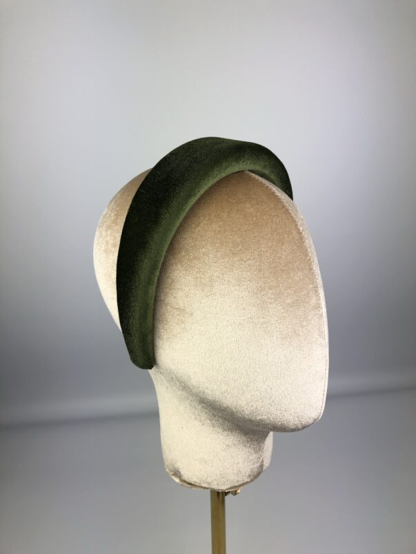 Khaki Green Velvet Headband