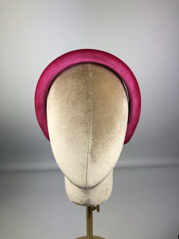 Pink Velvet Padded Headband Pink Hairband - Image 3