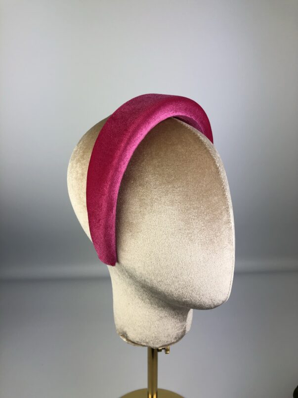 Pink Velvet Padded Headband Pink Hairband