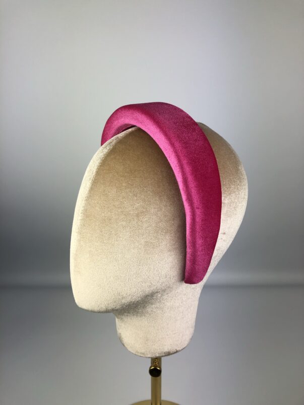 Pink Velvet Padded Headband Pink Hairband - Image 2