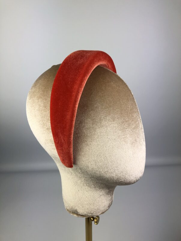 Orange Red Velvet Headband