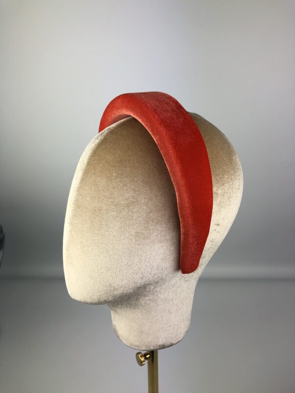 Orange Red Velvet Headband - Image 2