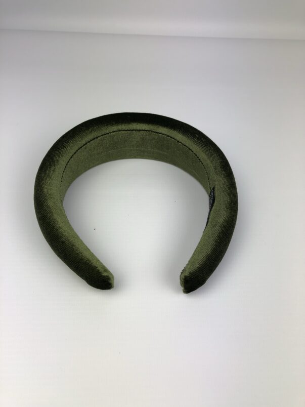 Khaki Green Velvet Headband - Image 6