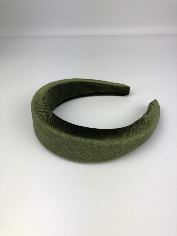 Khaki Green Velvet Headband - Image 5