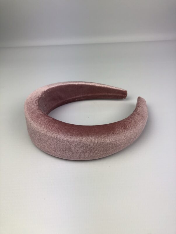 Blush Pink Velvet Padded Headband - Image 6