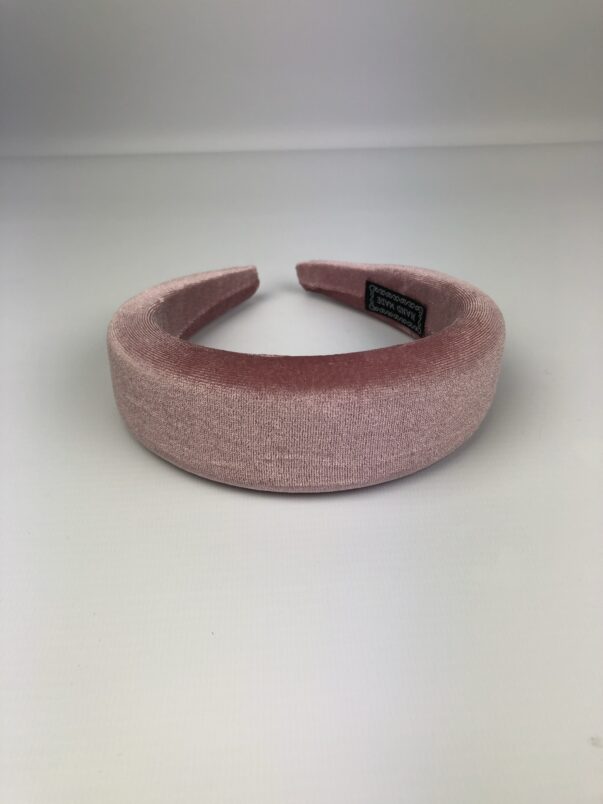 Blush Pink Velvet Padded Headband - Image 4