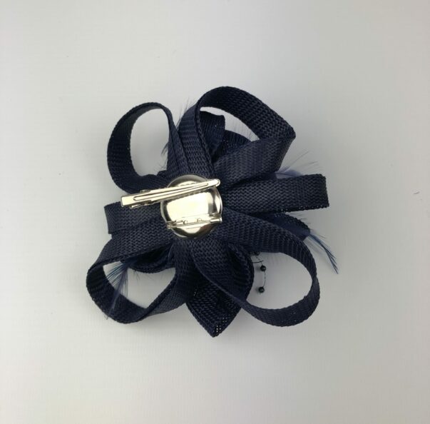 Navy Blue Fascinator on Clip Corsage - Image 5