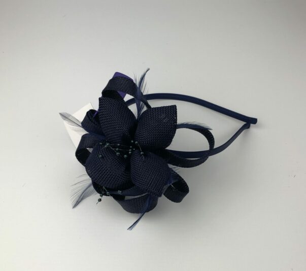 Navy Blue Fascinator on Headband - Custom Order - Image 5