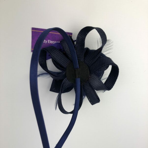 Navy Blue Fascinator on Headband - Custom Order - Image 6