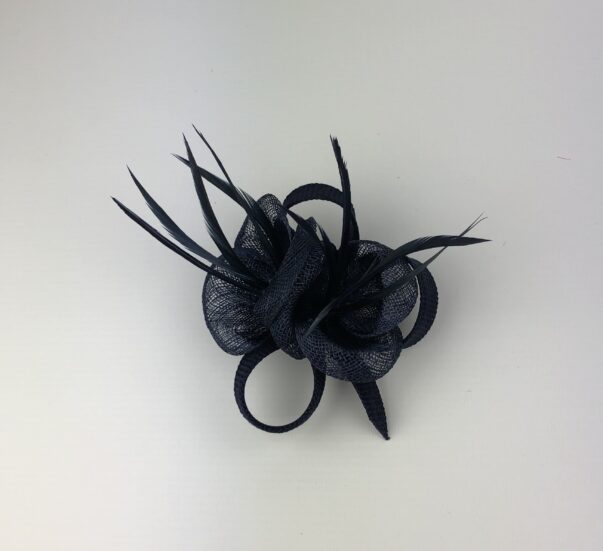 Navy Blue Fascinator Corsage - Image 5