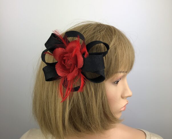 Black and Red Flower Corsage - Image 2