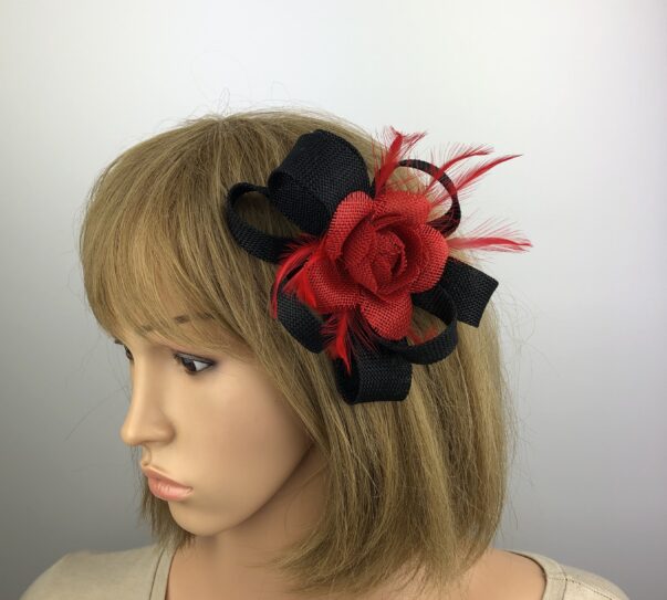 Black and Red Flower Corsage