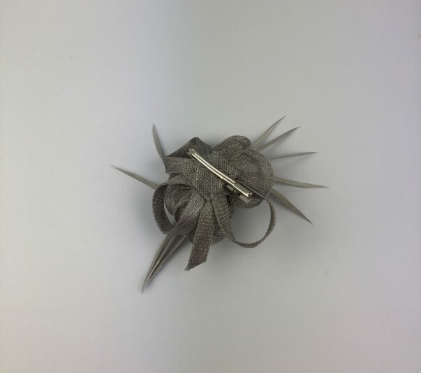 Silver Grey Fascinator on Clip - Image 3